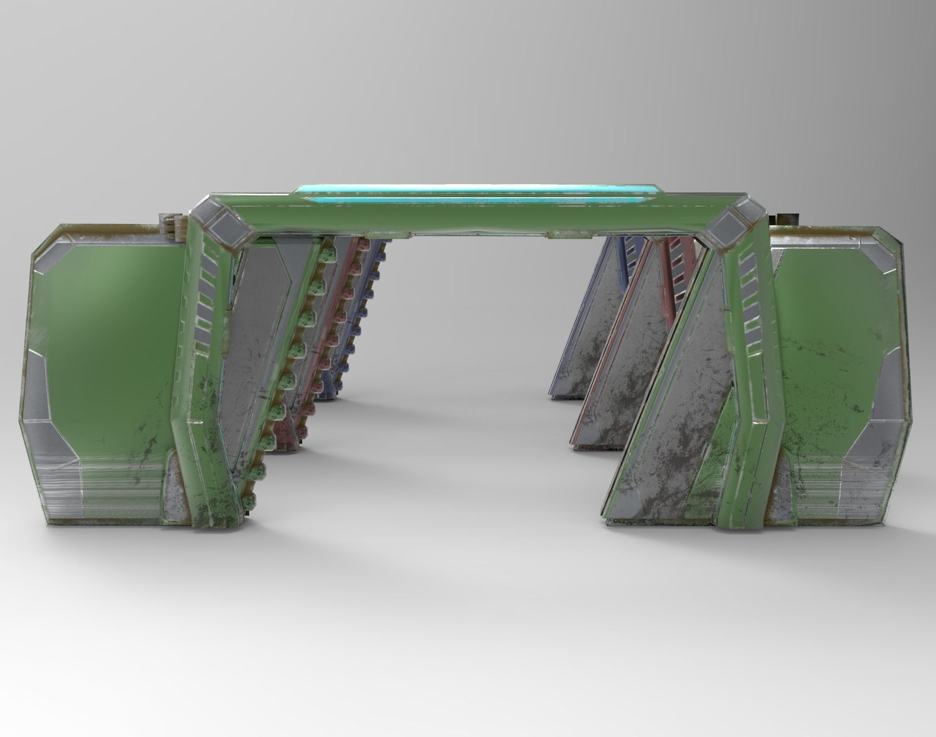 Gameready Sci-Fi Gate Low-poly 3D model_2