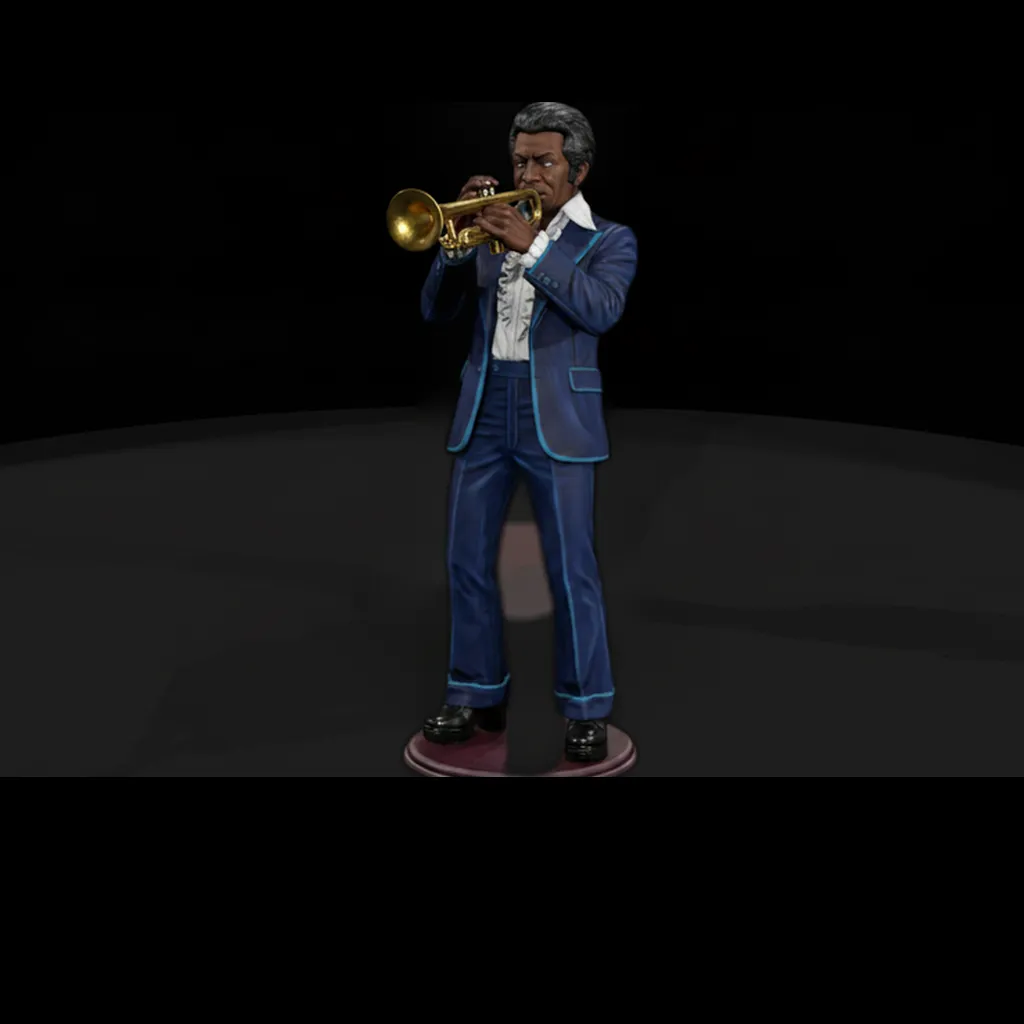 Funk Soul Band Trumpet Player Standing 3D print model