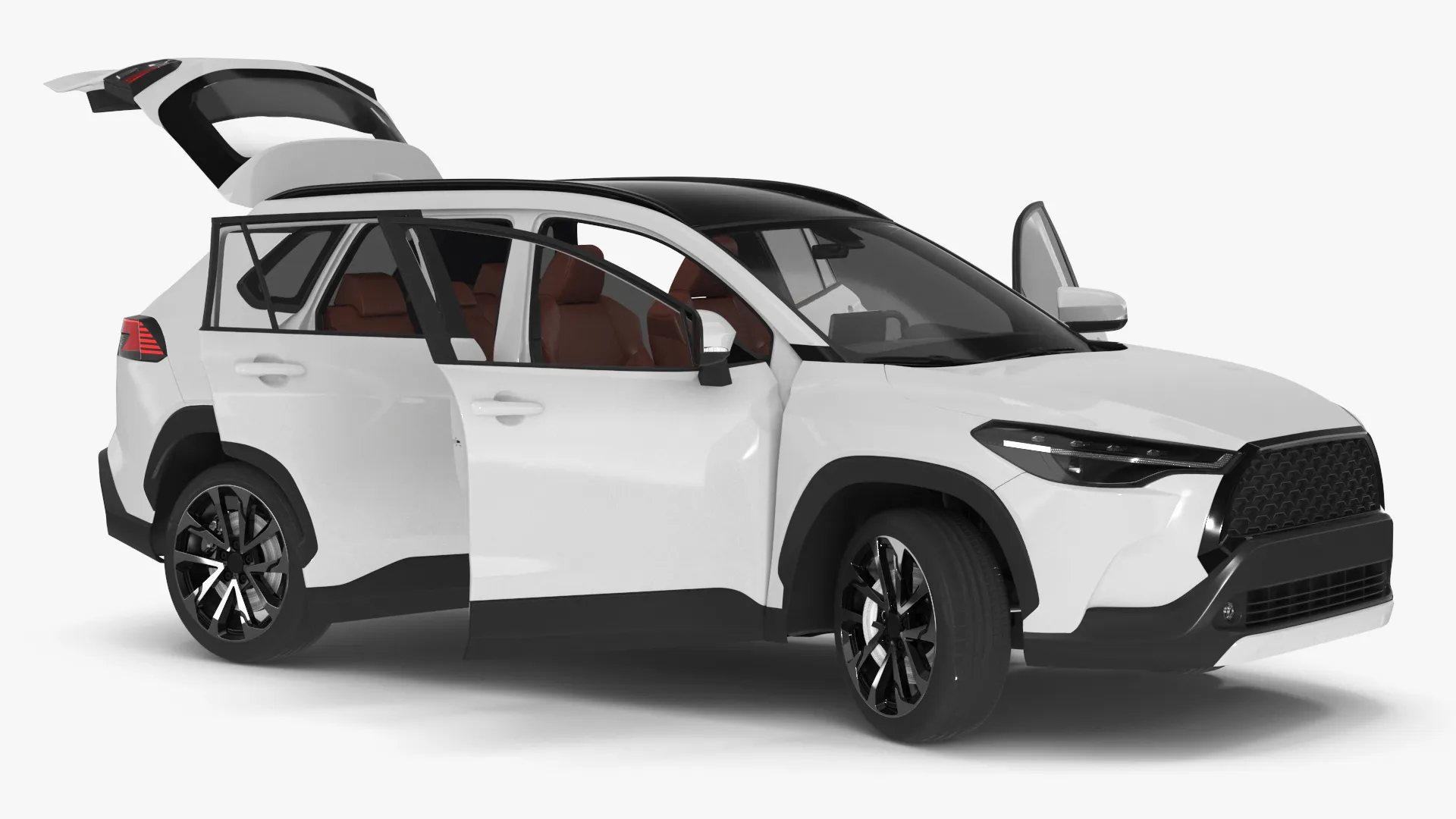 Vehicle Crossover Generic White Color Rigged 3D model