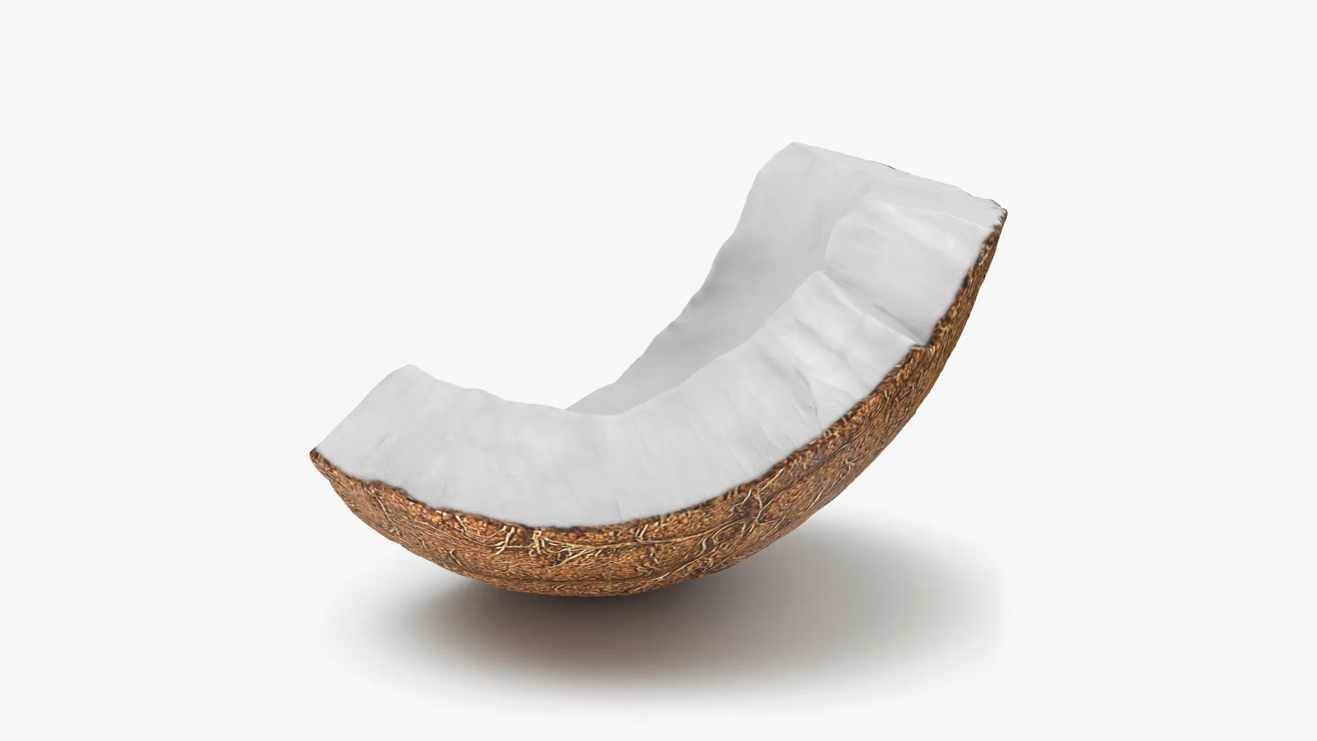 Open Coconut Segment - 3D Scanned Low-poly 3D model