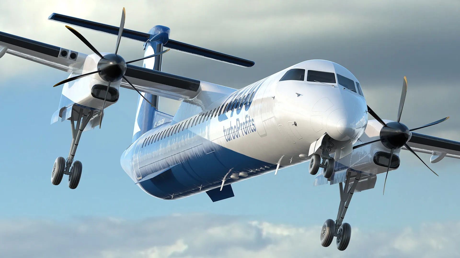Bombardier Q400 NextGen Rigged 3D model