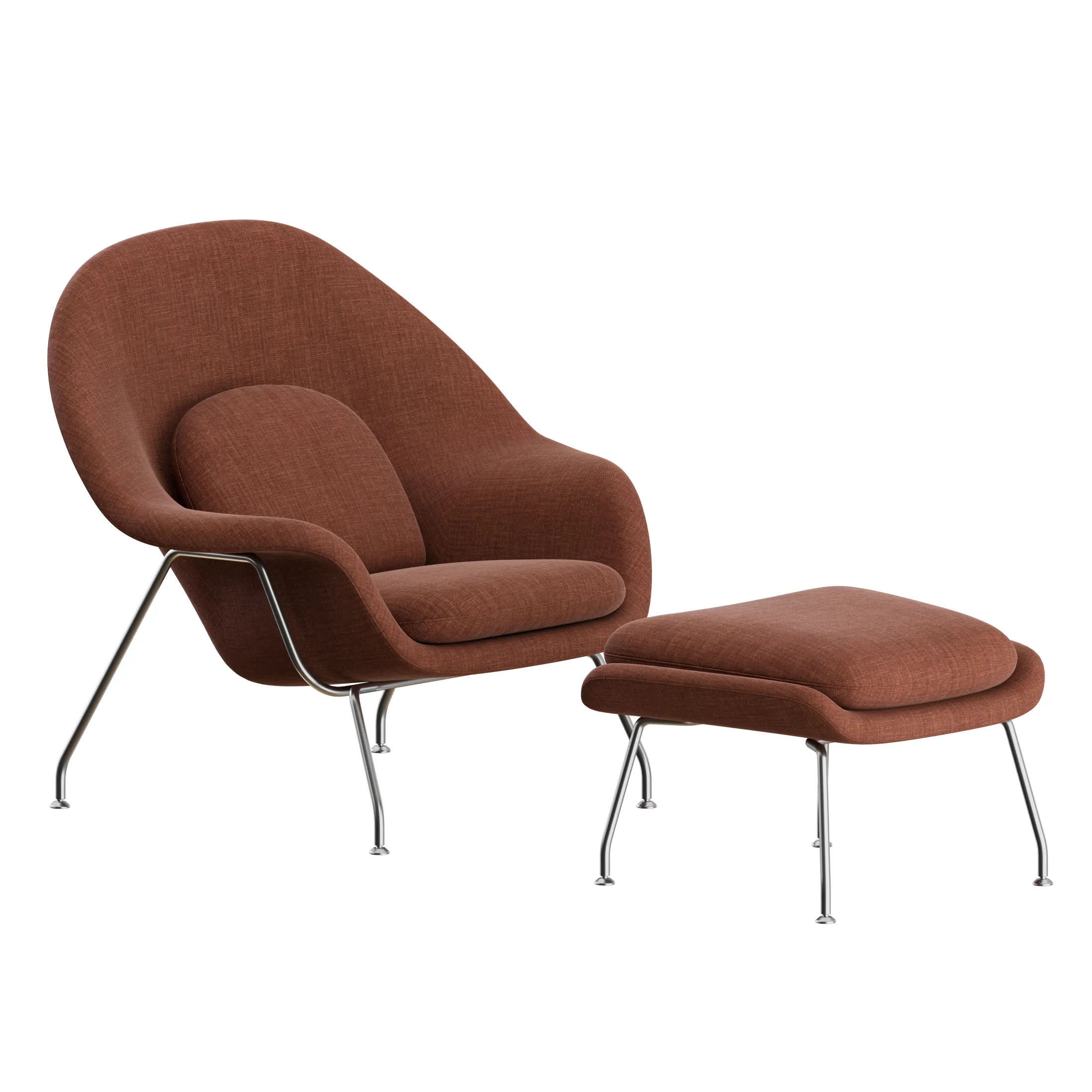 Womb Chair and Ottoman by Knoll 3D model