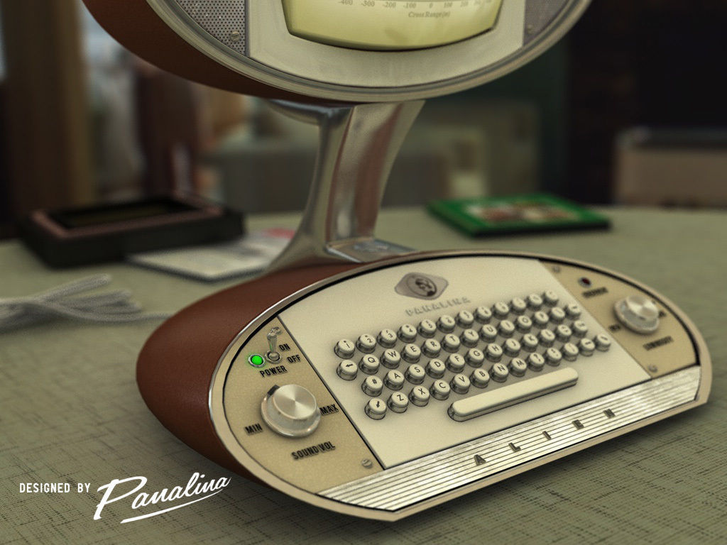 Vintage Computer Alien design 1955 - c4d fbx 3ds 3D model_2