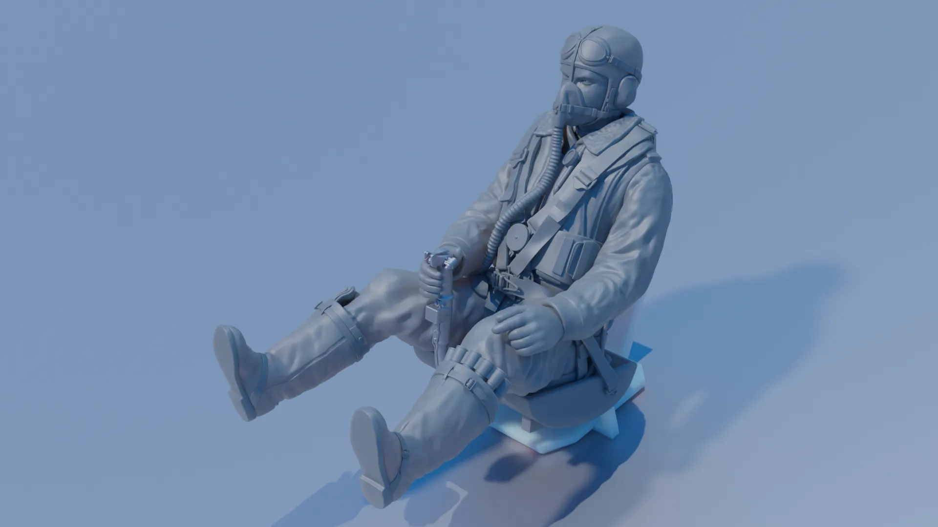 WWII Luftwaffe Me-109 Pilot 3D print model
