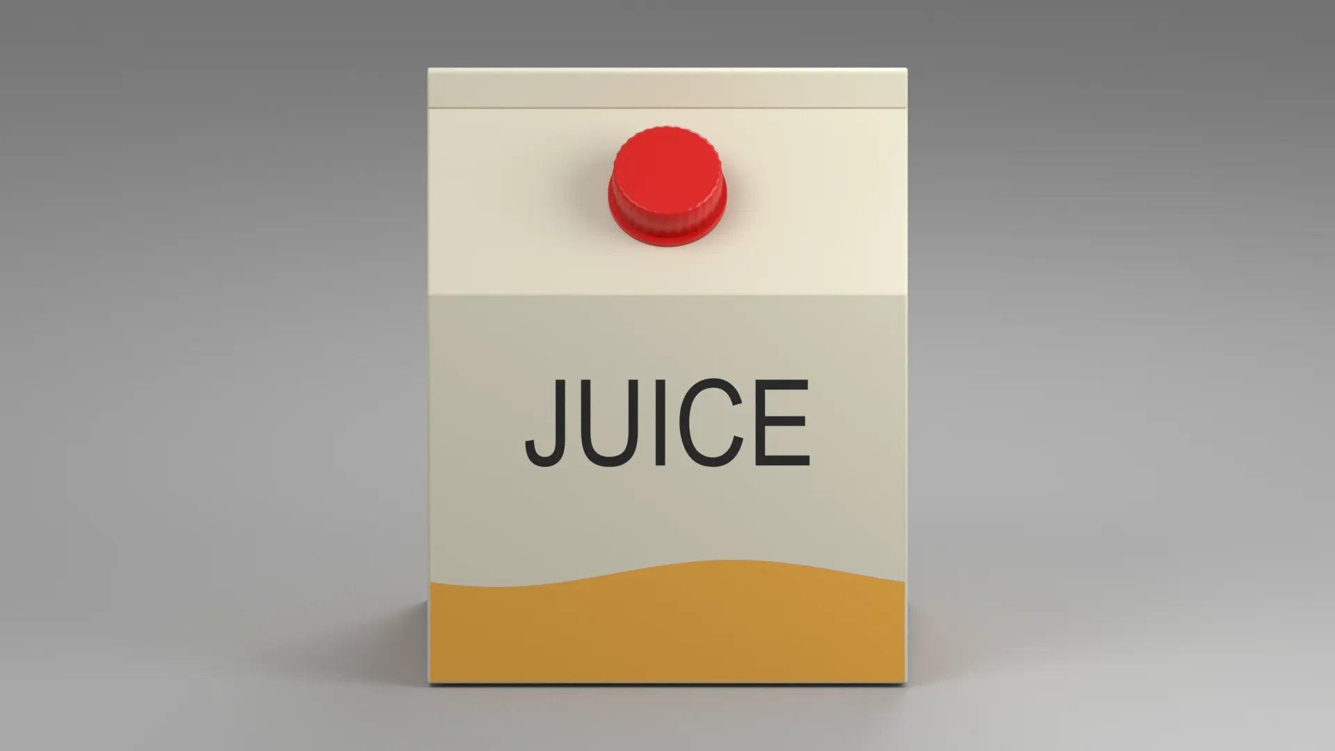 Wide Juice Carton with Red Cap and Yellow Base Low-poly 3D model