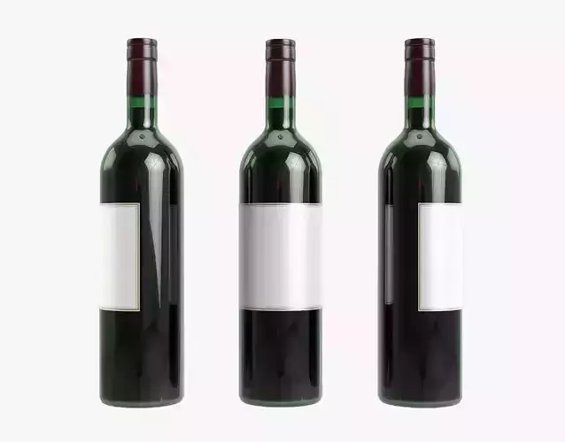 Red wine bottle 3D model