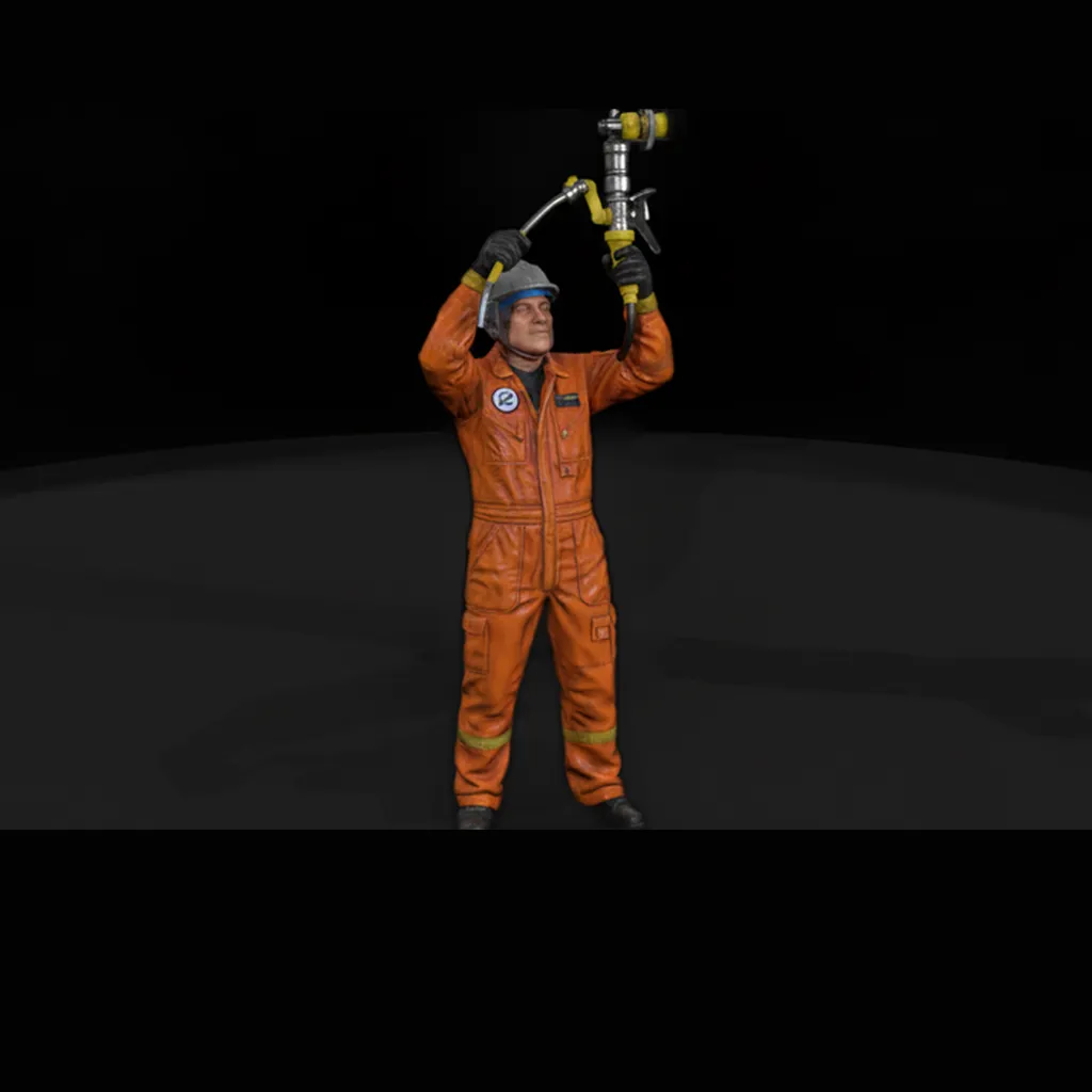 Airport Fueler Ground Crew Figure Worker Holding 3D print model