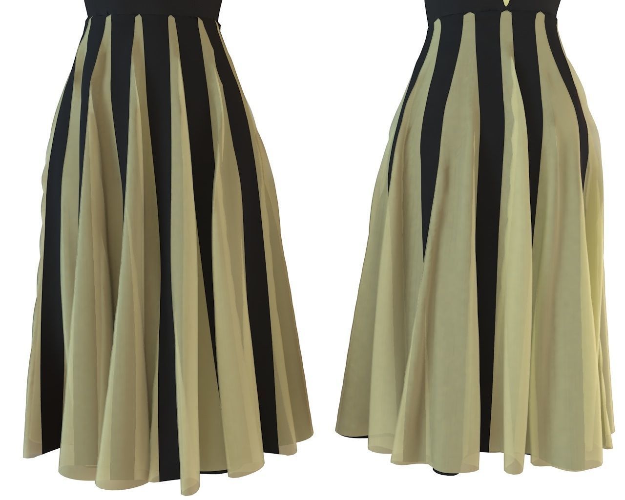 Stylish Designer Women Dress with Gores 3D model  3D model_8