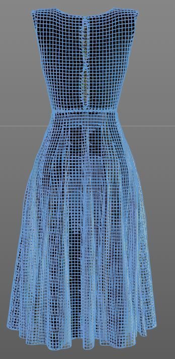 Stylish Designer Women Dress with Gores 3D model  3D model_11