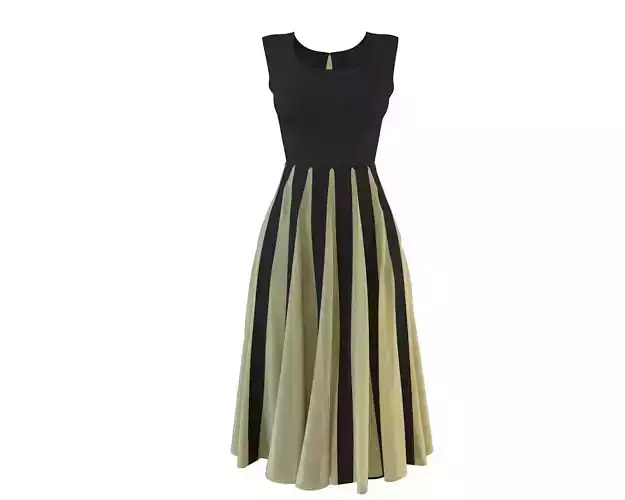 Stylish Designer Women Dress with Gores 3D model  3D model