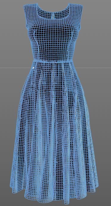 Stylish Designer Women Dress with Gores 3D model  3D model_10