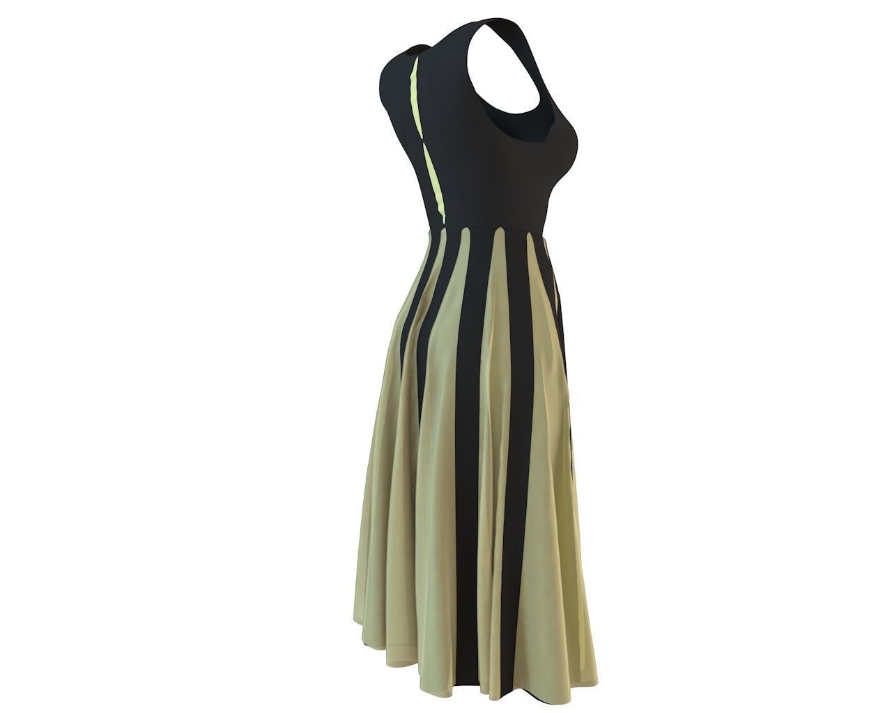 Stylish Designer Women Dress with Gores 3D model  3D model_4