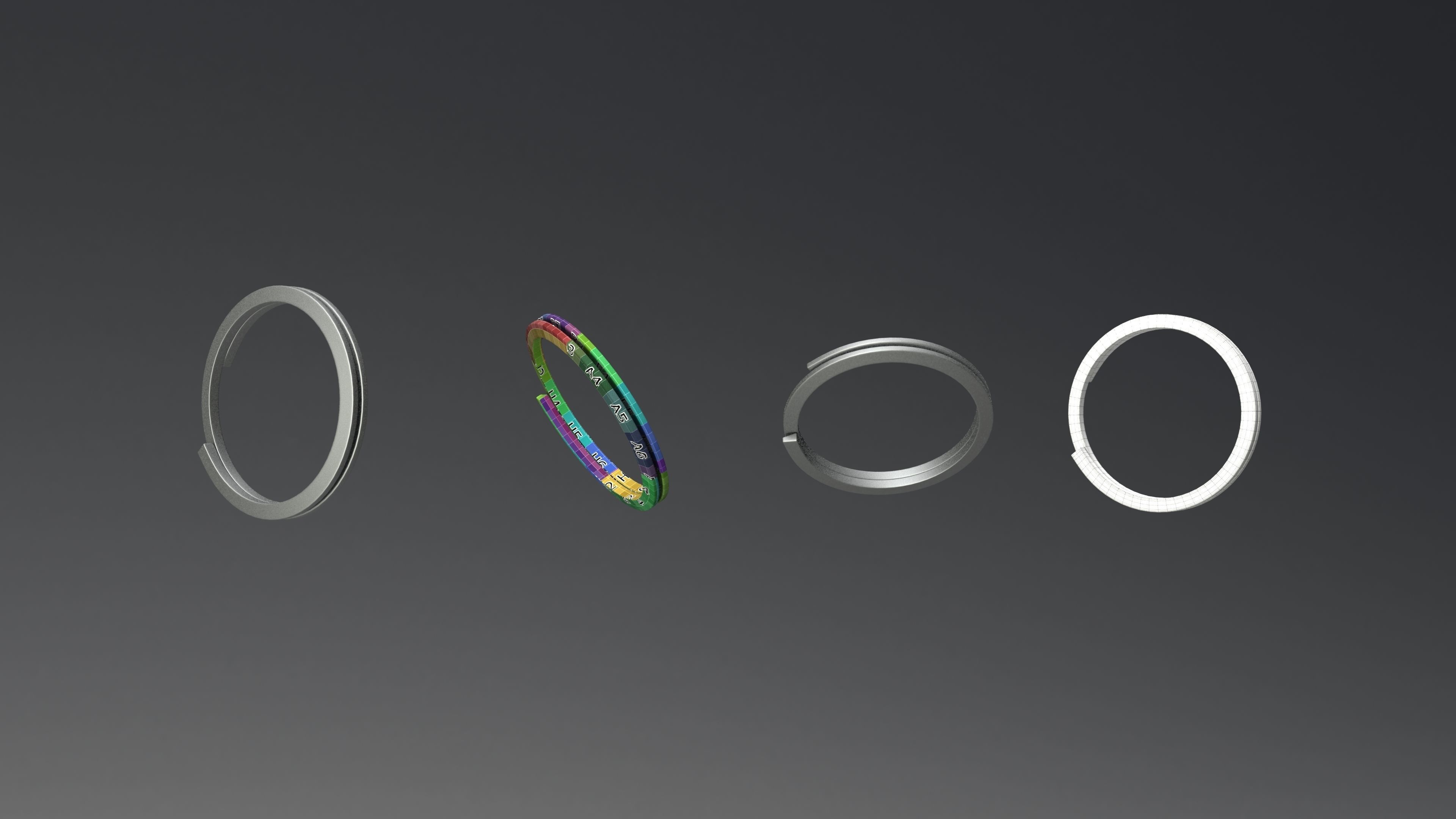 Key Chain Ring 3D model_1