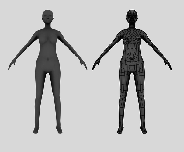Low poly Woman female body with arms and legs Low-poly 3D model