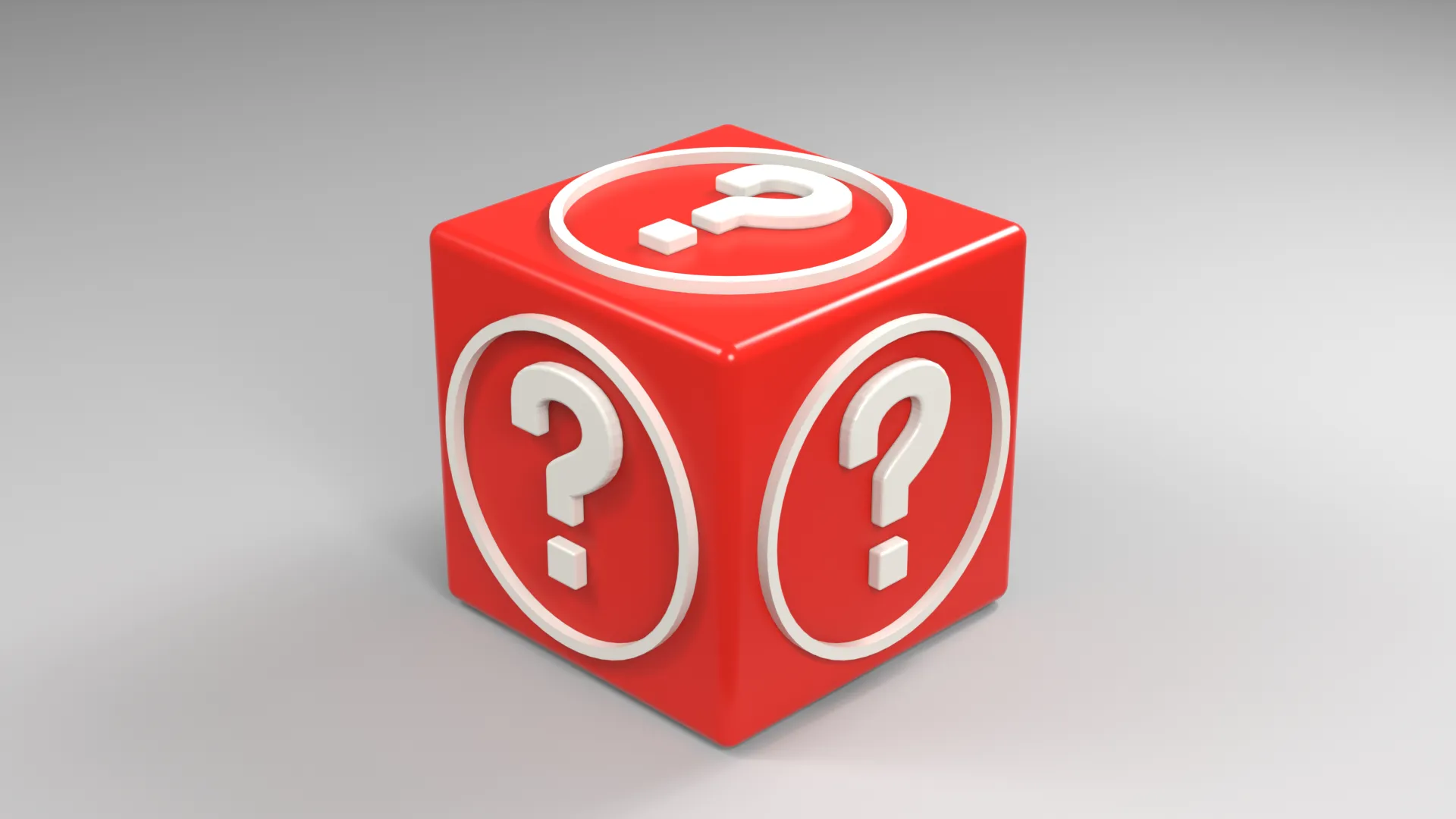 Red Mystery Block Low-poly 3D model
