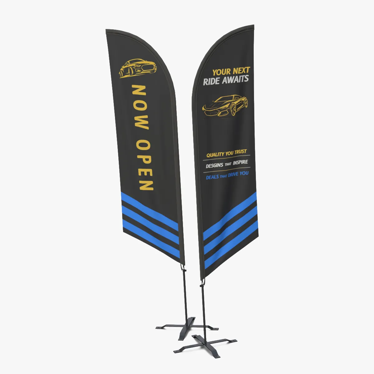 Feather Flag - Customizable Banner Automotive Theme Low-poly 3D model