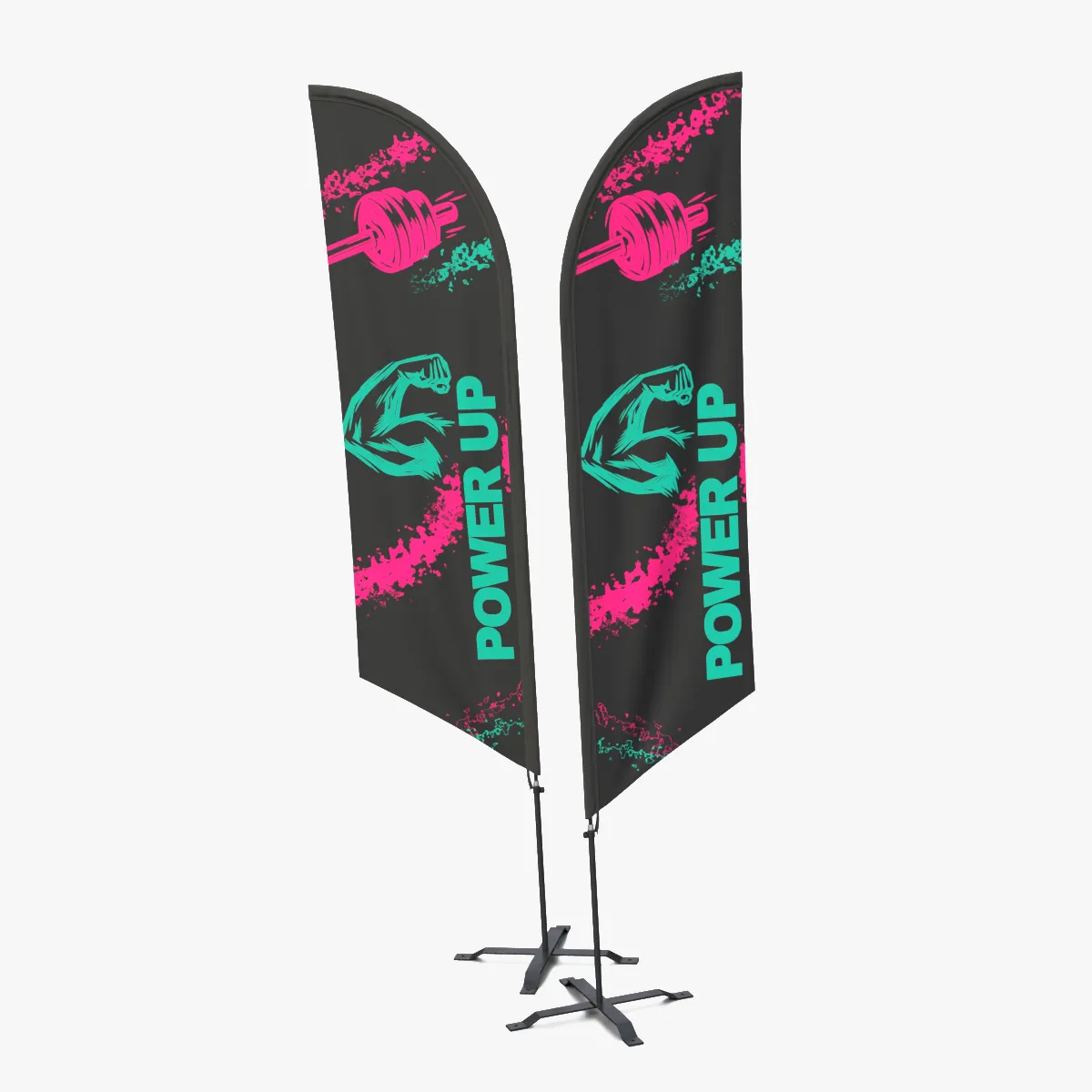 Feather Flag - Customizable Banner Fitness Theme Low-poly 3D model