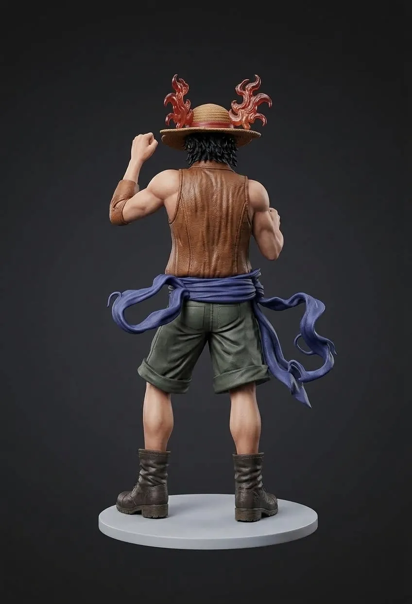Portgas D Ace Flame Warrior Statue 3D print model