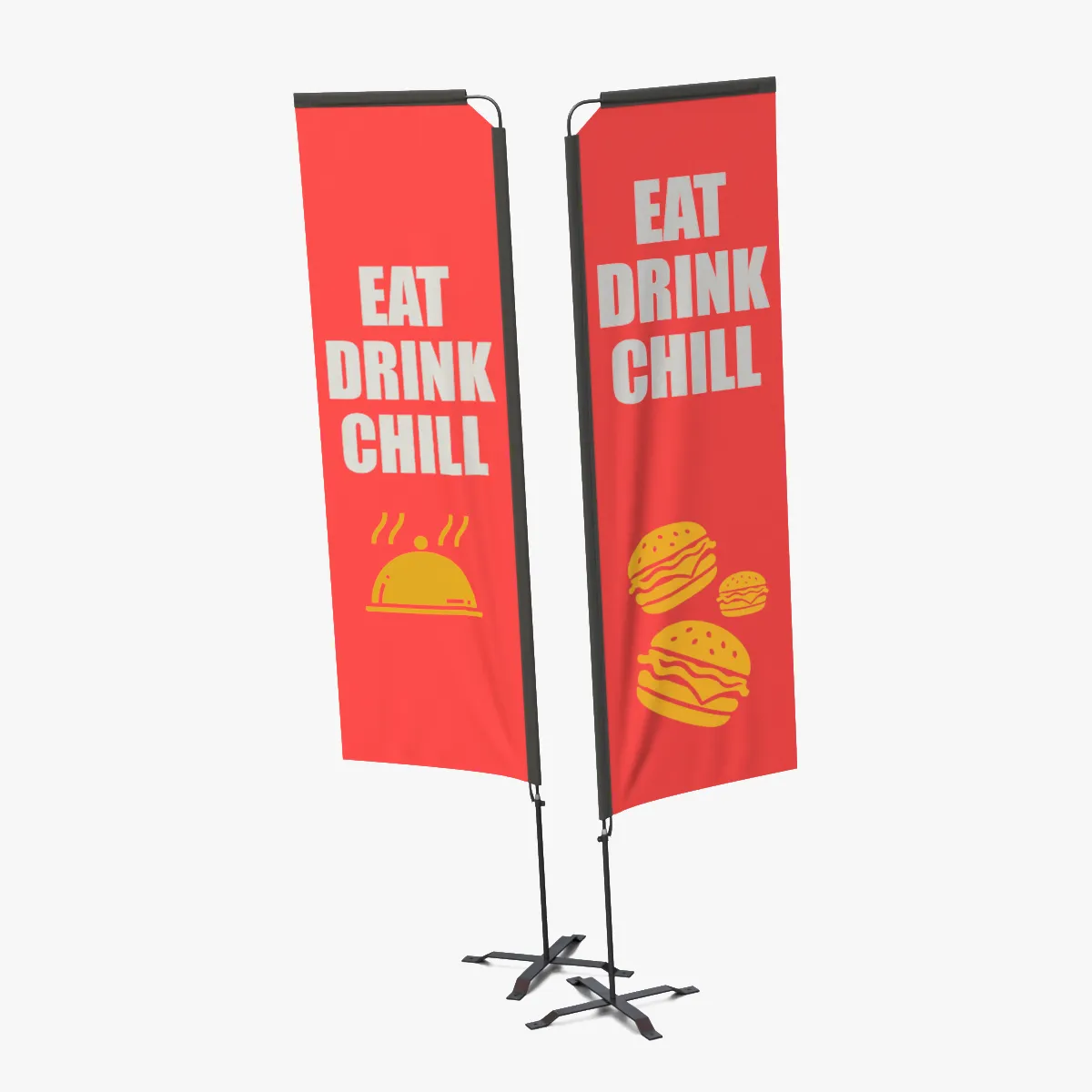 Feather Flag - Restaurant Custom Banner Low-poly 3D model