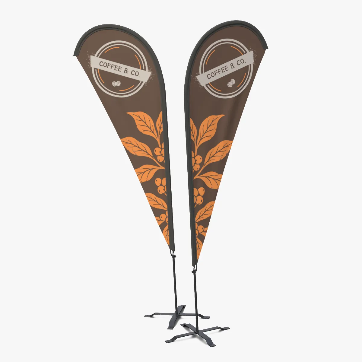 Feather Flag - Cafe Custom Banner Low-poly 3D model