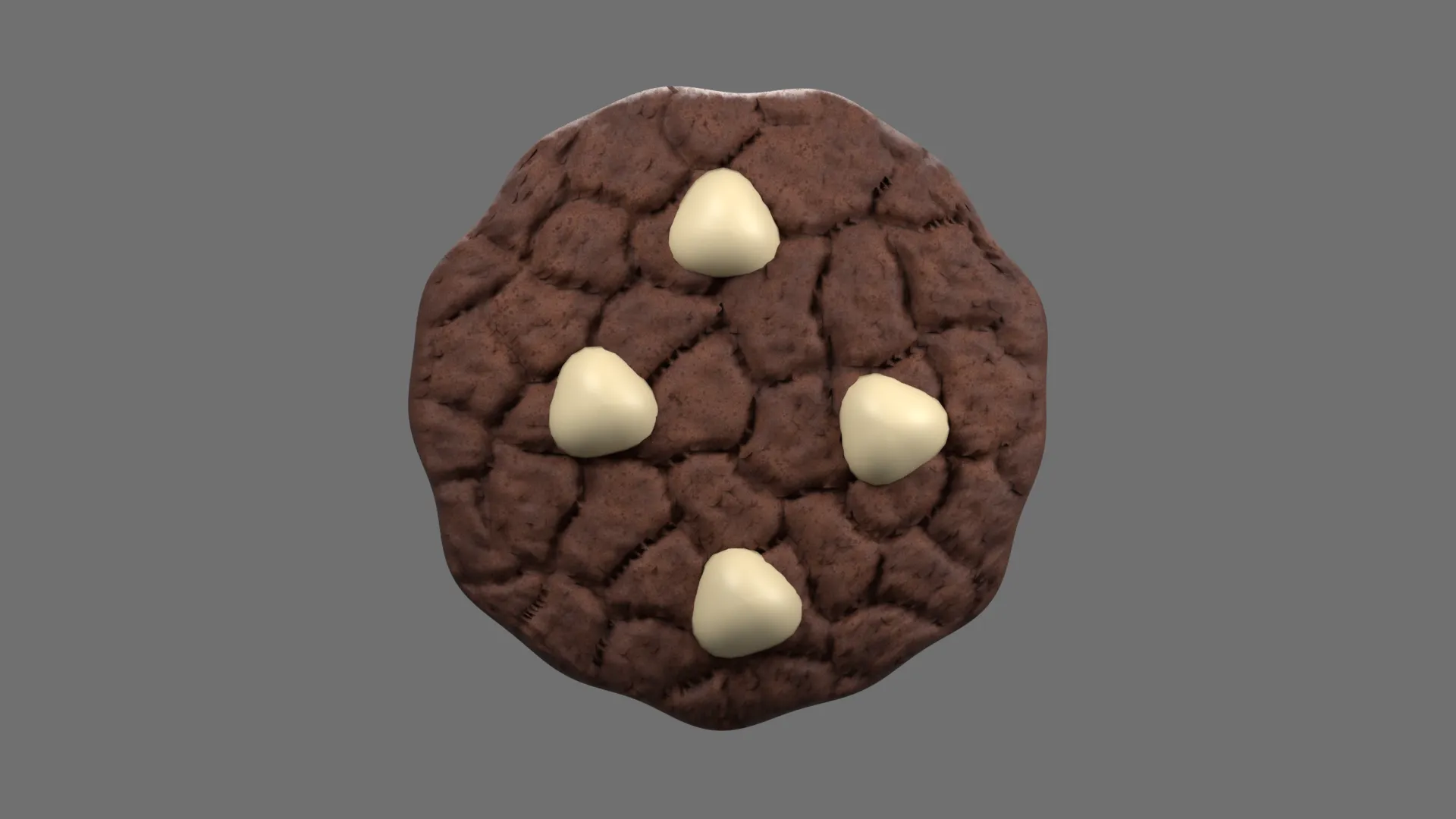 3D model Chocolate Cookie with White Chocolate Chips VR / AR / low-poly ...