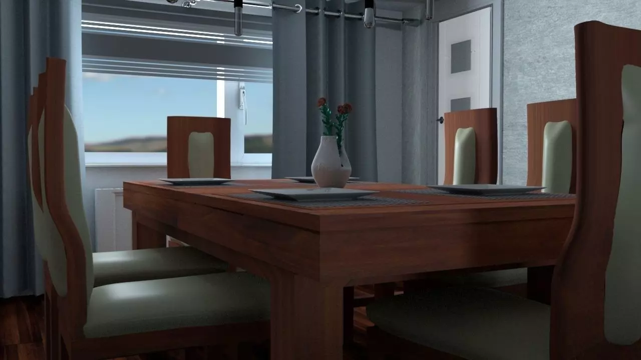 Table with chairs Free 3D model