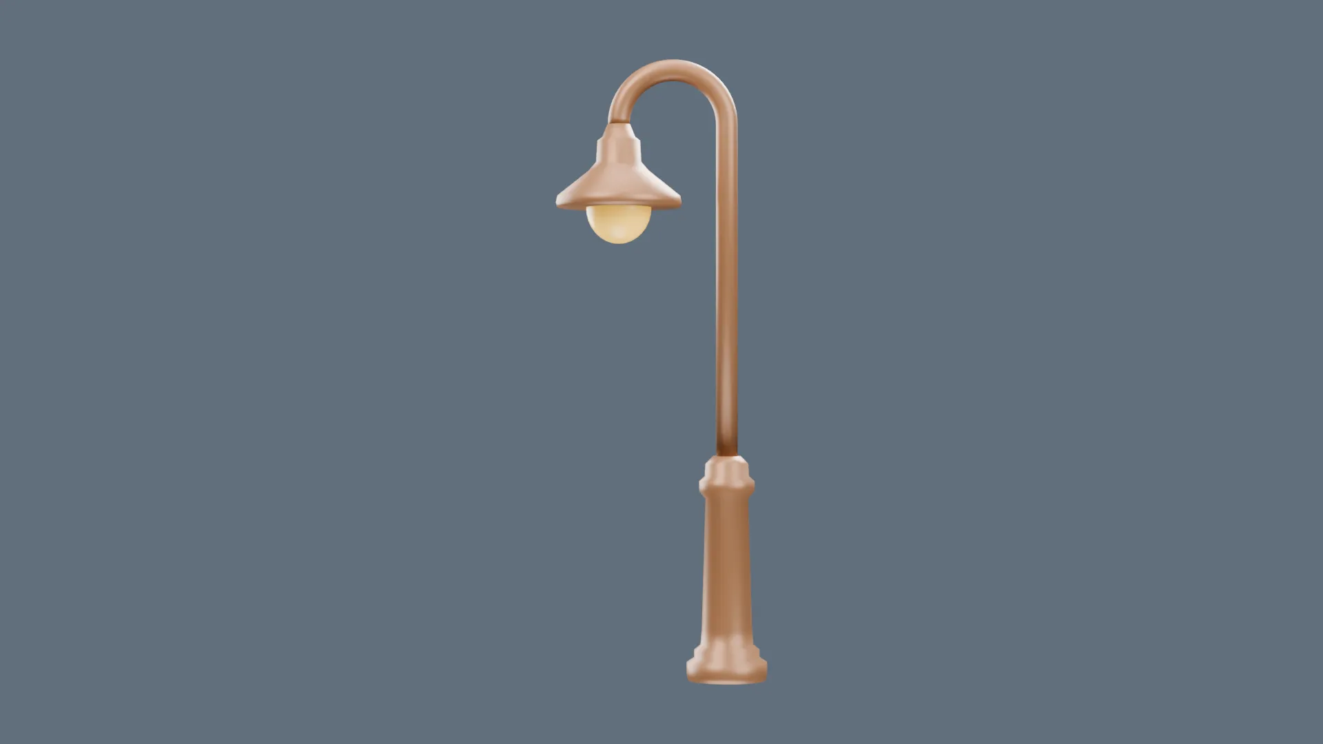 Cartoon Street Light with Single Curved Arm Low-poly 3D model