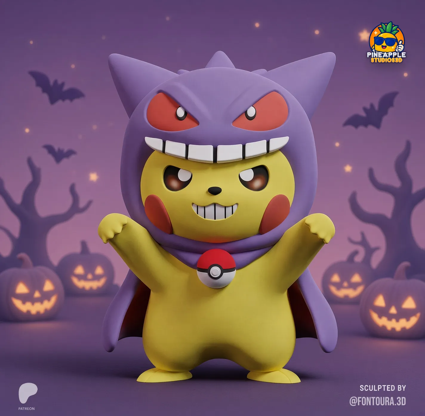 Pokemon - Pikachu Gengar Cosplay 3MF Free 3D print model