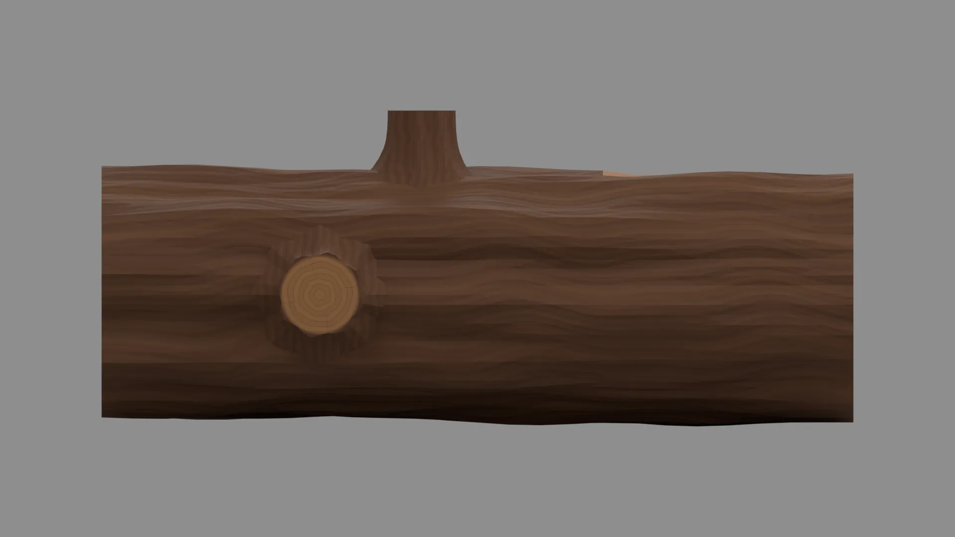 Cartoon Log with Cut Branch Stubs Low-poly 3D model