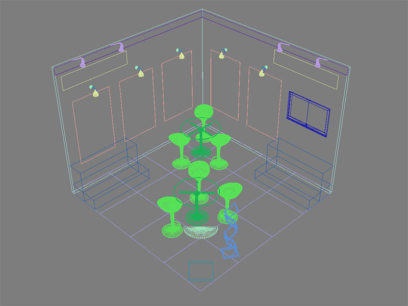 Exhibition stall 3d model 4 x 4 2 sides open 3D model_5