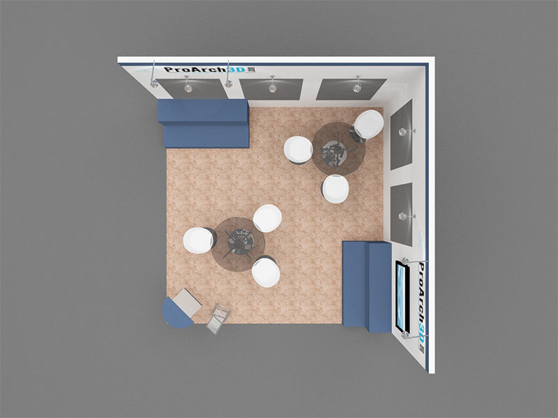 Exhibition stall 3d model 4 x 4 2 sides open 3D model_4