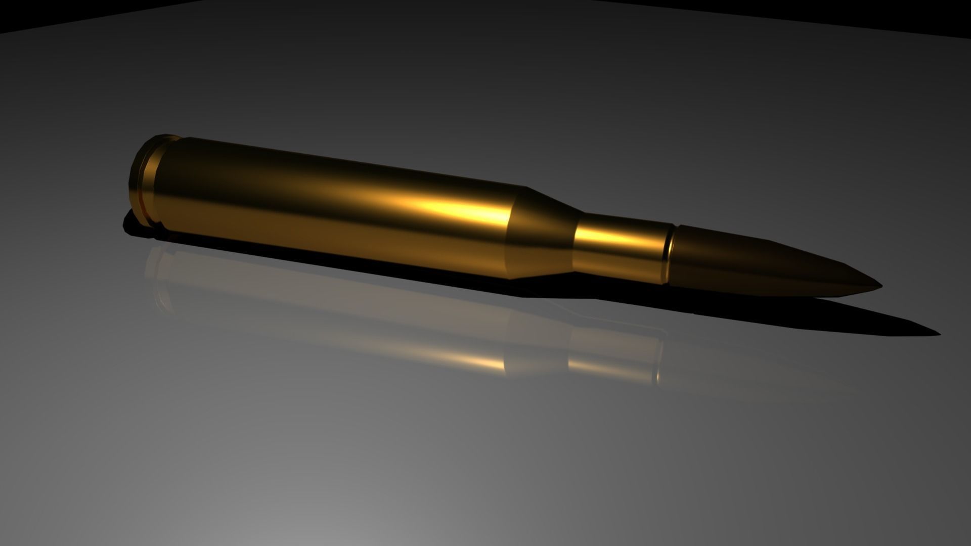 Bullet on table Low-poly 3D model_0