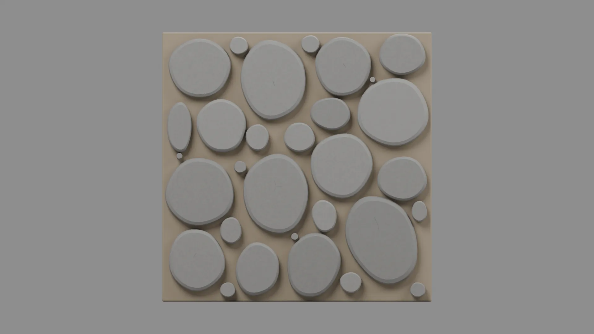 Stone Panel with Rounded River Stones Low-poly 3D model