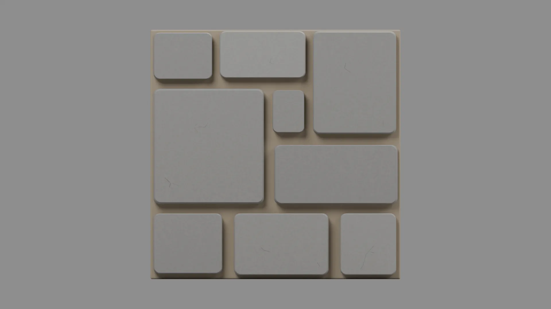 Stone Panel with Large Rectangular Blocks Low-poly 3D model