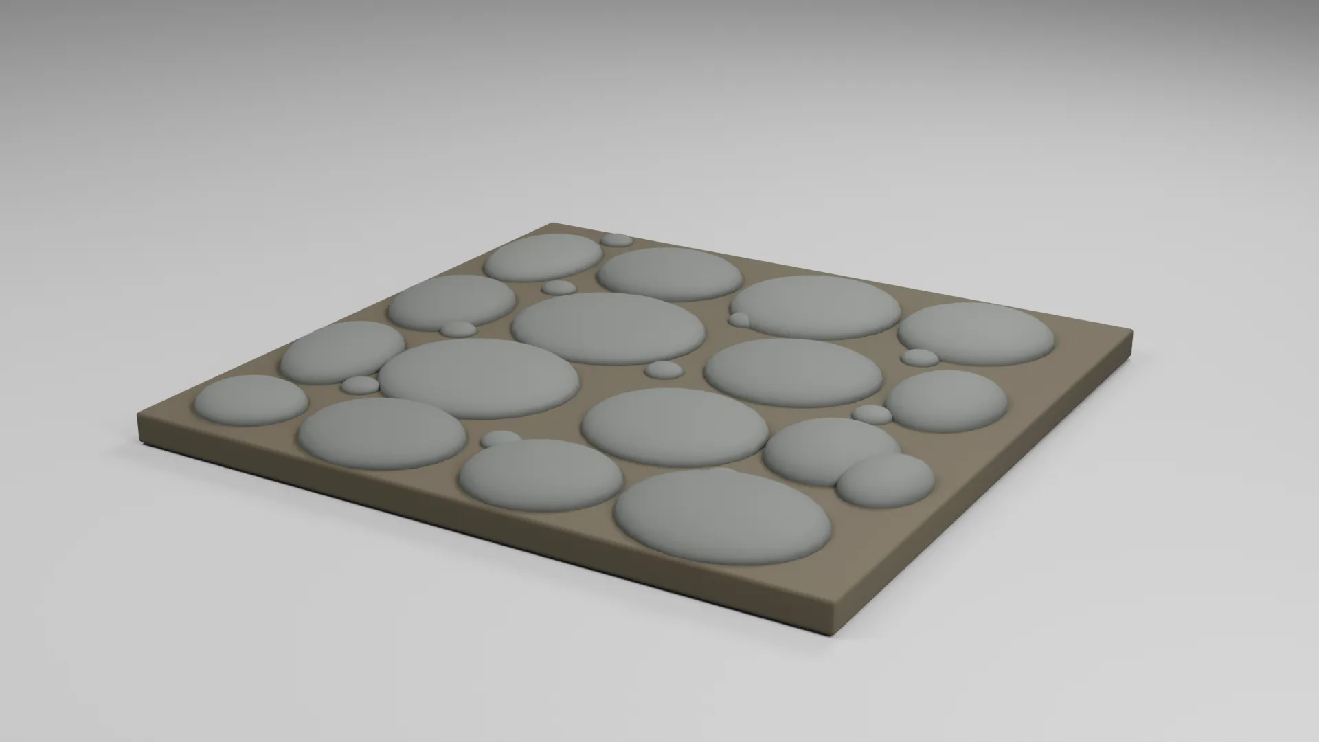 Dark Stone Floor Panel with Rounded Paving Low-poly 3D model