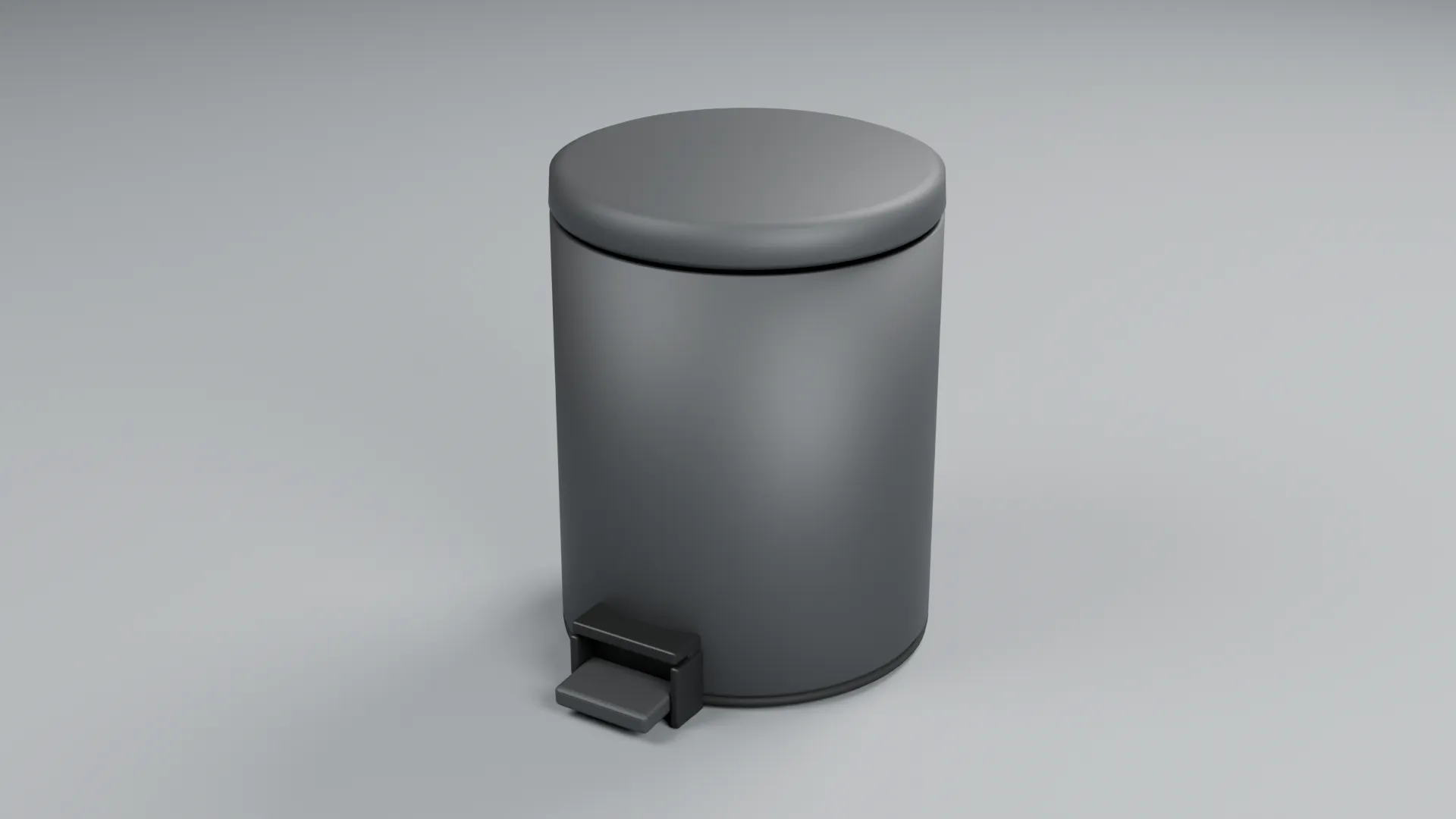 Black Pedal Trash Can with Lid Low-poly 3D model