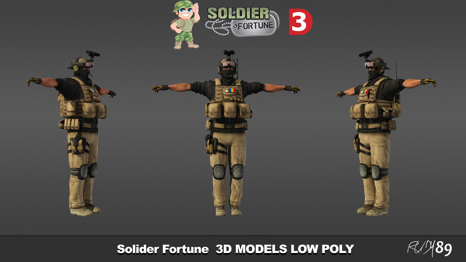 MGS4 Solider Romanian International Low poly 3D Models Low-poly  3D model