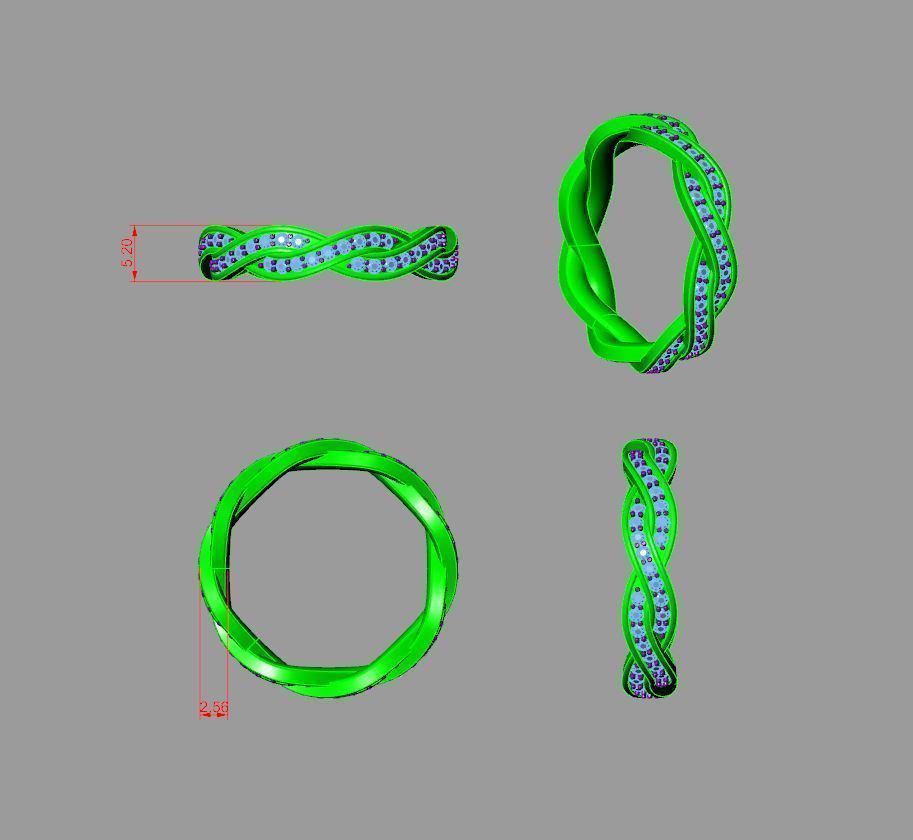 kengkod13 twisted wedding band with diamonds in gold 3D print model_5