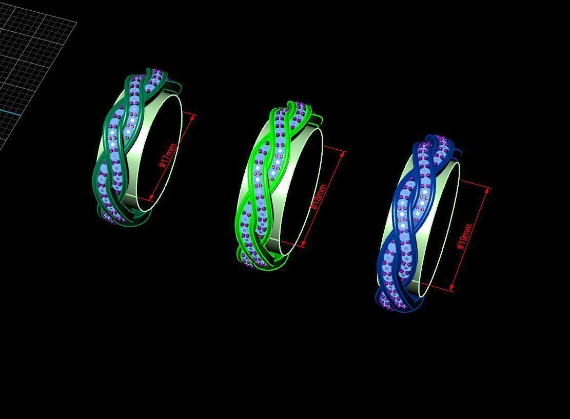 kengkod13 twisted wedding band with diamonds in gold 3D print model_6