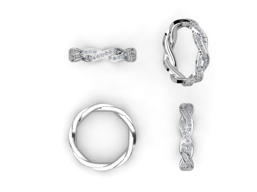 kengkod13 twisted wedding band with diamonds in gold 3D print model_4