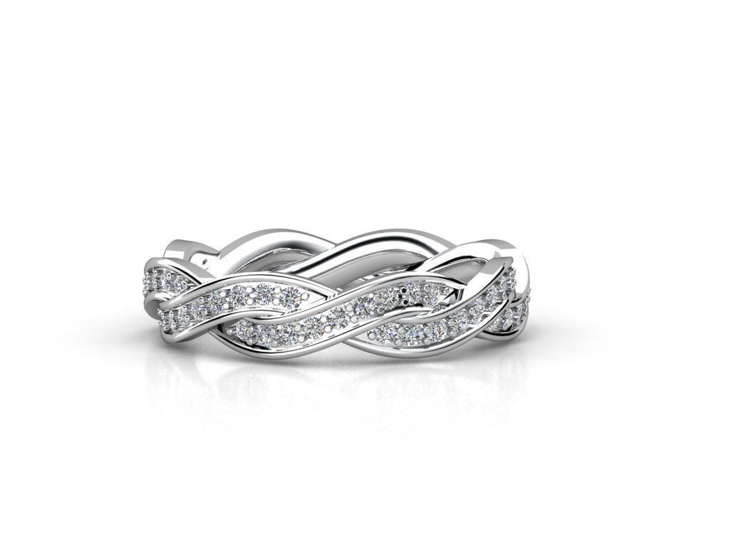 kengkod13 twisted wedding band with diamonds in gold 3D print model_1