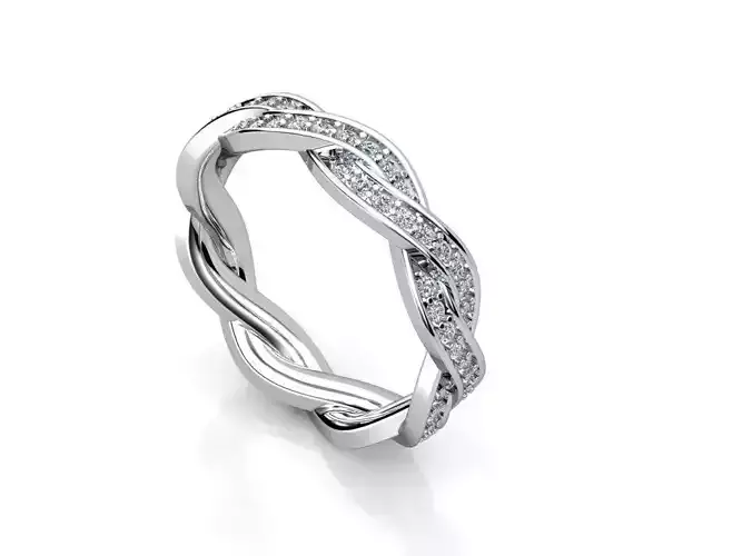 kengkod13 twisted wedding band with diamonds in gold