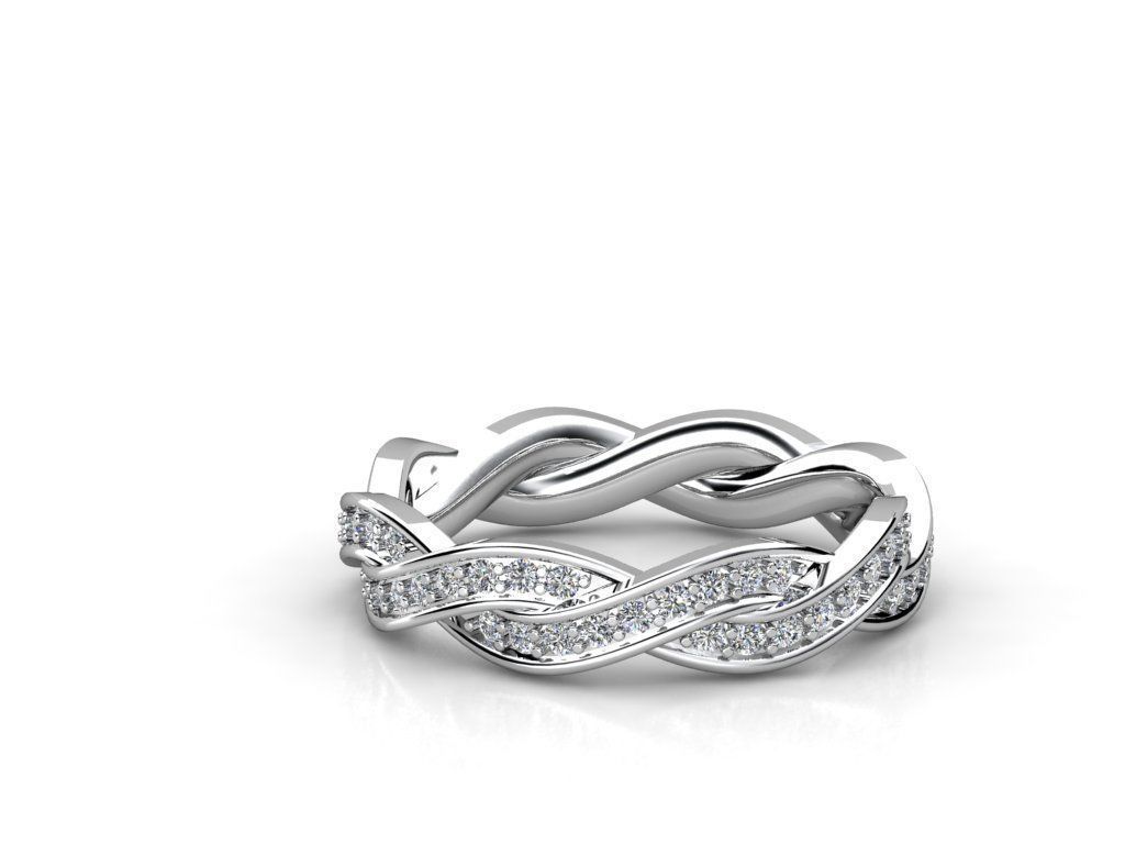 kengkod13 twisted wedding band with diamonds in gold 3D print model_2