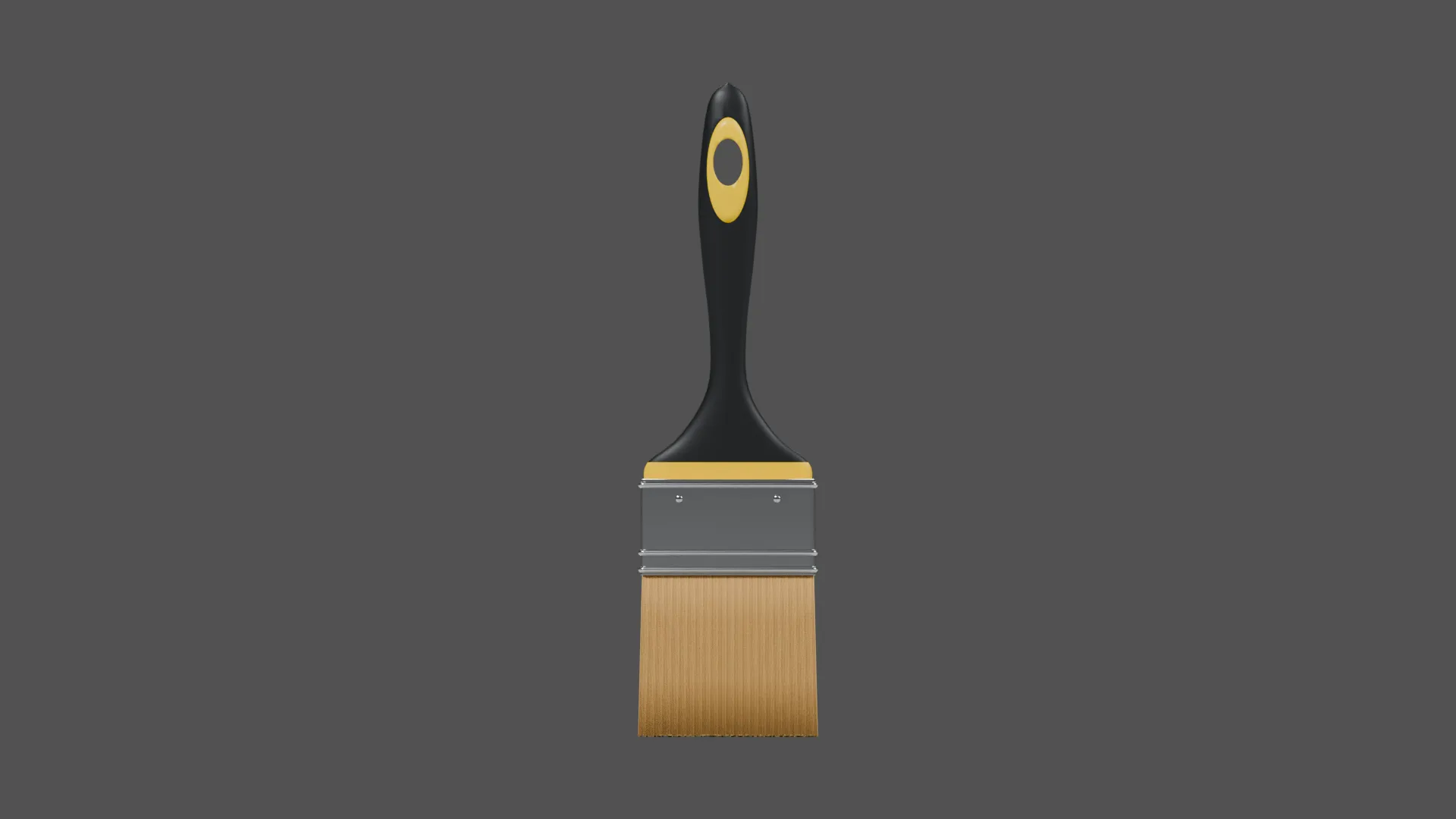 Clean Paintbrush with Black and Yellow Handle Low-poly 3D model