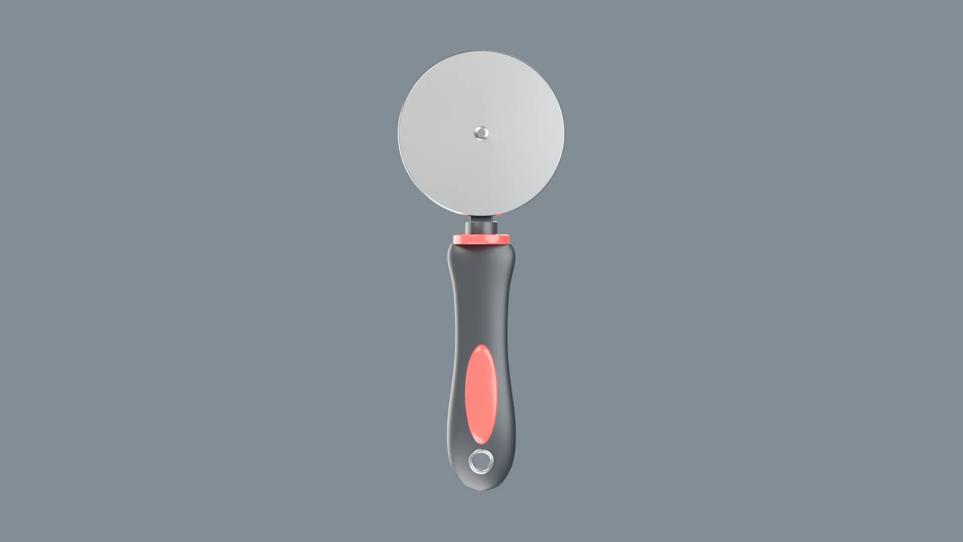 Pizza Cutter with Black and Pink Handle Low-poly 3D model