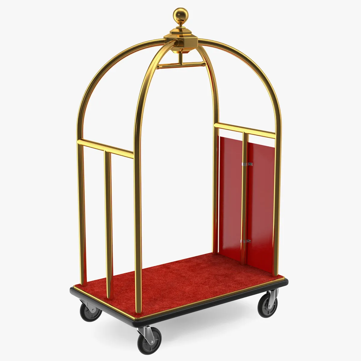 Gold Luxury Hotel Luggage Trolley Cart 3D model | CGTrader