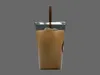 3D model Iced Coffee in Clear Cup with Dark Straw VR / AR / low-poly ...