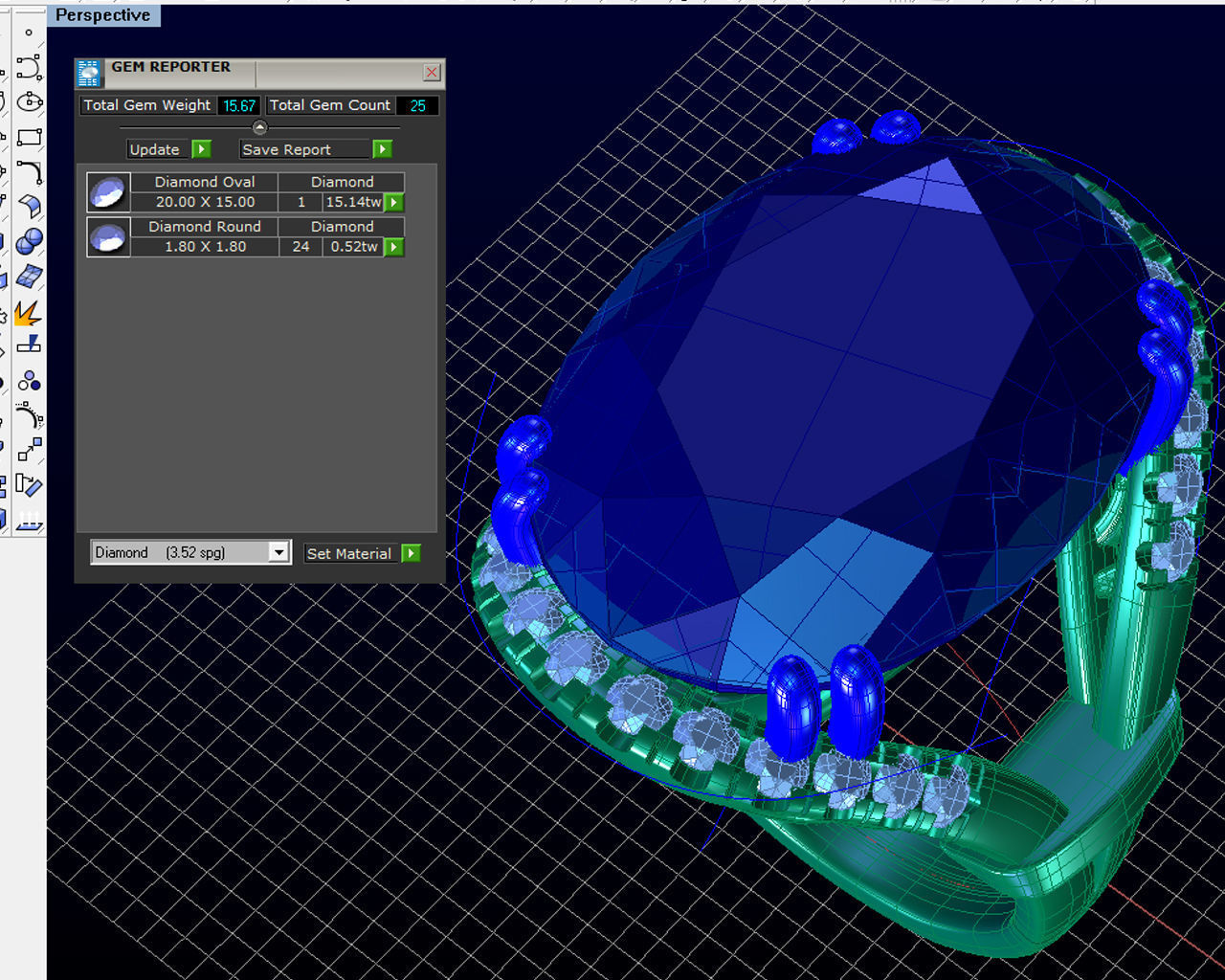 ZLR0131 emerald and diamond ring 3D print model_5