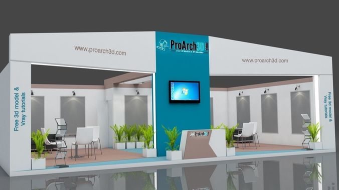 Exhibition stall 3d model 10 mtr x 6 mtr 3D model