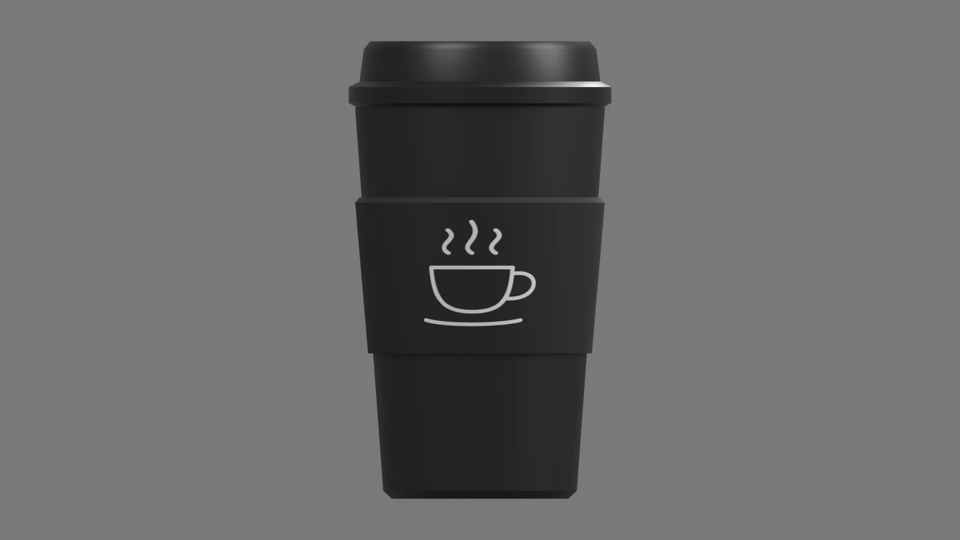 Short Symbool 3D model Short Black Takeaway Coffee Cup with White Cup Symbol VR / AR ...